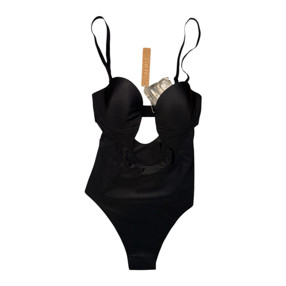 NWT Skims Deep Plunge Shapewear Bodysuit - Onyx, XS - NO LONGER SOLD -Xtra strap